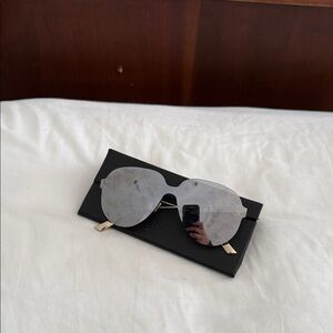 Dior Reflective Silver Aviator Shades